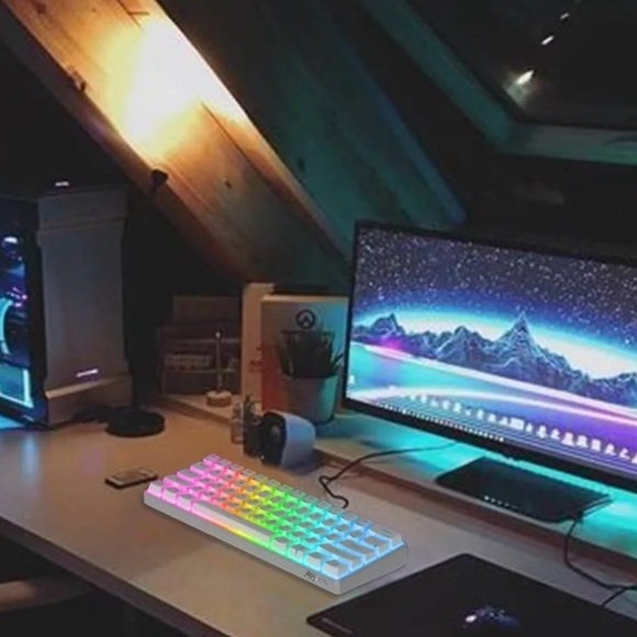 Computer Keyboard RK RK61 Wireless Mechanic Klight Red Switch-white NEW IN BOX - Picture 5 of 5